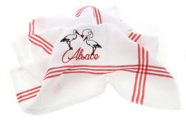 Torchon à vaisselle structure gaufrée « Alsace » Cigogne – 50 x 70 cm