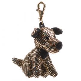 CLIP CLEFS PELUCHE – CHIEN TERRIER PAILLETTES
