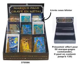50 MARQUE-PAGES METAL + DISPLAY CARTON OFFERT