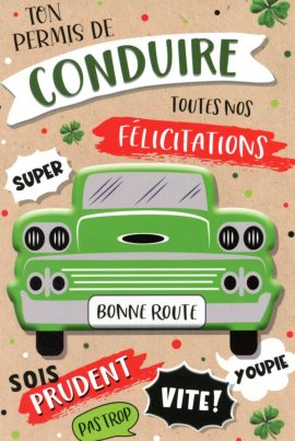CARNET FELICITATIONS PERMIS DE CONDUIRE