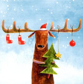 CARNET DOUBLE QM SANS TEXTE 12 x 12 cm – FIN D’ANNEE + Enveloppe