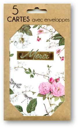 POCHETTE MERCI x 5 + Enveloppes