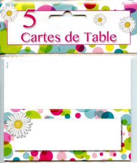 POCHETTE CARTE DE TABLE   x 5