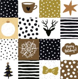 CARNET DOUBLE QM SANS TEXTE 12 x 12 cm – FIN D’ANNEE + Enveloppe