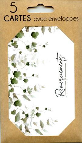 POCHETTE REMERCIEMENTS DEUIL x 5