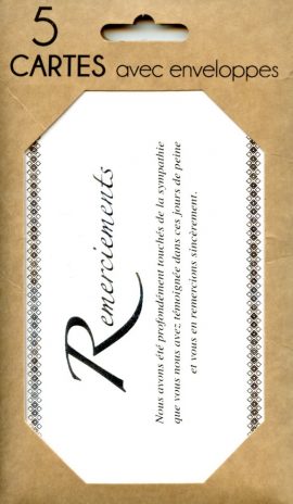 POCHETTE REMERCIEMENTS DEUIL x 5