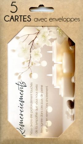 POCHETTE REMERCIEMENTS DEUIL x 5