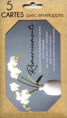 POCHETTE REMERCIEMENTS DEUIL x 5