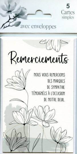 POCHETTE REMERCIEMENTS DEUIL x 5