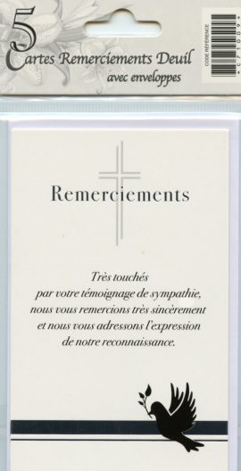 POCHETTE REMERCIEMENTS DEUIL x 5