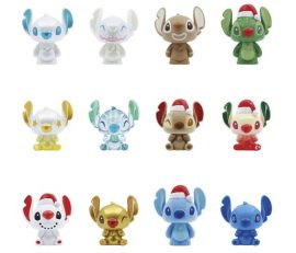 Display de 48 sachets mystères Mini-figurines Stitch Noël PVC assorties Figurines en résine de 3,7 cm
