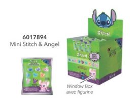 DISPLAY DE 48 SACHETS MYSTERES DE MINI-FIGURINES STITCH & ANGEL EN RESINE ASSORTIES 3,70 cm