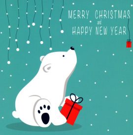 CARNET DOUBLE QM SANS TEXTE 12 x 12 cm – FIN D’ANNEE + Enveloppe