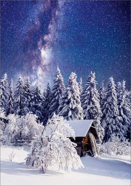 CARNET DOUBLE SANS TEXTE 12x17cm – HIVER + Enveloppe