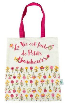 SAC CABAS EN COTON « PETITS BONHEURS » – H44 x L38 x P1 cm