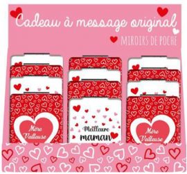 DISPLAY x12 MIROIRS DE POCHE MAMAN 9,5 x 6 x 1,2 cm