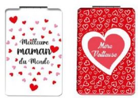 DISPLAY x12 MIROIRS DE POCHE MAMAN 9,5 x 6 x 1,2 cm