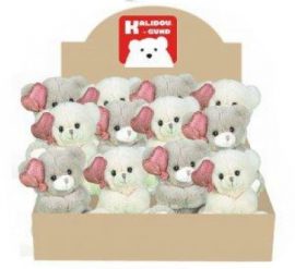 DISPLAY 12 OURSONS AVEC BALLON COEUR ASSORTIS – 15cm