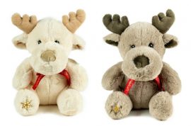 PELUCHES RENNES ASSORTIS RUBAN JOYEUX NOËL 25 x 18 x 13 cm