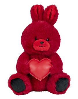 Peluche Lapin rouge Cœur simili cuir 25 x 17 x 15 cm