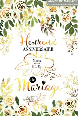 CARNET ANNIVERSAIRE DE MARIAGE