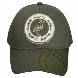 CASQUETTE LOGO ROND ALSACE CIGOGNE KAKI