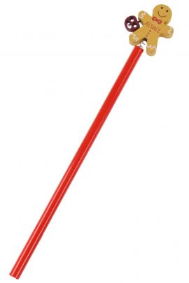 Crayon rouge avec figurine Bonhomme de pain d&rsquo;épices « Alsace » 23 cm