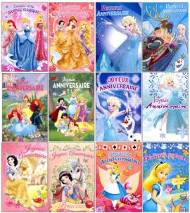 CARNET ANNIVERSAIRE ENFANTS PRINCESSES DISNEY