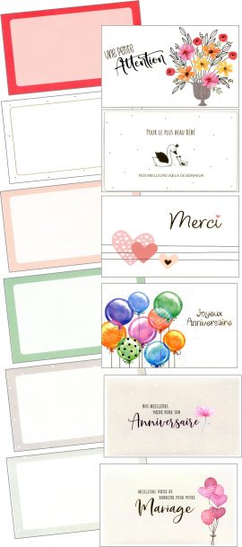 BOX 36 CARTES CADEAUX TOUTES OCCASIONS – Format 11,5 x 17 cm