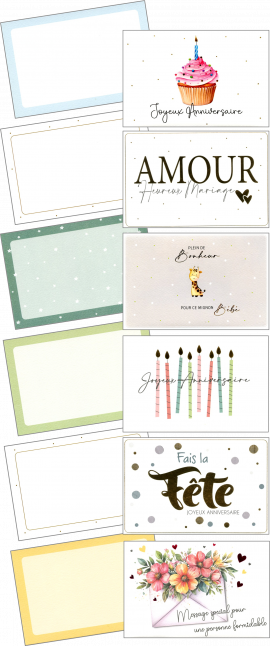 BOX 36 CARTES CADEAUX TOUTES OCCASIONS – Format 11,5 x 17 cm