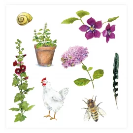 ALBUM DE 70 STICKERS JARDIN 15,5 x 15,5 – 8 pages