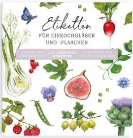 ALBUM DE 119 STICKERS CONFITURES motif fruits & légumes 15,5 x 15,5 – 8 pages