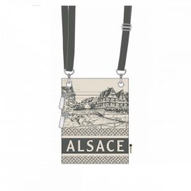 SAC PASSEPORT BANDOULIERE CITY ALSACE BICOLORE GRIS