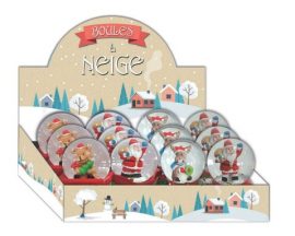 Display de 12 boules à neige Moule en résine – Ø 4,5 cm / 4×3 assortis