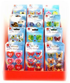 DISPLAY 36 POCHETTES FLY STICKERS 3D ASSORTIS