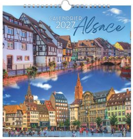 PETIT CALENDRIER ALSACE SPIRALE & CHEVALET 2027 – Dim. 16 x 16,50 cm
