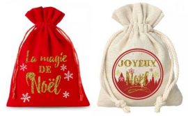 POCHON PETIT MODELE 100 % COTON 10 x 15 cm ASSORTIS