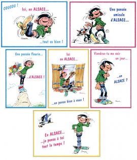 CARTES POSTALES 10,5x15cm ALSACE GASTON LAGAFFE – ASSORTIES 36 réfs. x 2