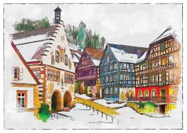 CARTES POSTALES FIN D’ANNEE ALSACE 10×15