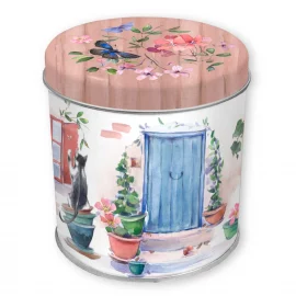 BOÎTE A THE METALLIQUE – Ø 9,9 cm, H.10 cm – CHAT