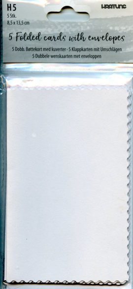 Pochette de 5 Cartes doubles de correspondance + Enveloppe – Format 8,6 x 13,5 cm