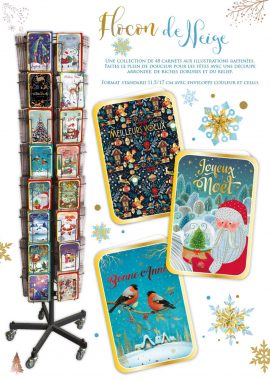 CONCEPT FLOCON DE NEIGE fin d&rsquo;année 288 CARNETS dont 40 offerts + présentoir