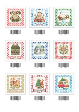 CONCEPT JINGLE BELLS 48 Carnets doubles x 5 à la réf, soit 240 carnets 14.5 x 14.50 cm dont 38 carnets offerts en compensation du présentoir