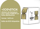 STICKERS DE FERMETURE pour cabas JO2BLPF1 COLLECTION NEO ART DECO en boite distributrice – ft 5x12cm – boite de 200 étiquettes – produit Officiel sous Licence Paris 2024