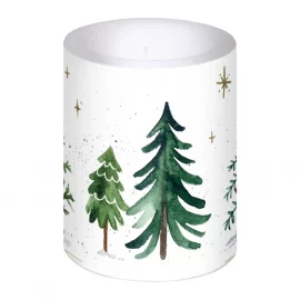 PETITE BOUGIE LANTERNE H 8,5 m x Diam 7,8cm durée de combustion 35 heures – SAPINS ENNEIGES