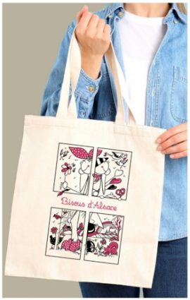 TOTE BAG ALSACE LEZARDS DU COEUR 38 x 42 cm – 100% coton naturel