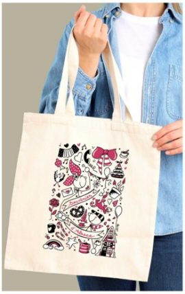 TOTE BAG ALSACE LEZARDS DU COEUR 38 x 42 cm – 100% coton naturel