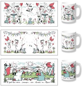 MUG ALSACE LEZARDS DU COEURS 30cl – en sublimation – 3 modèles x 4
