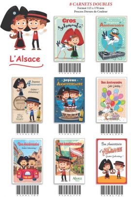 CARNETS DOUBLES LULU ft 11.5×17.0 cm process dorure de couleur – 8 réf. x 3 assortis