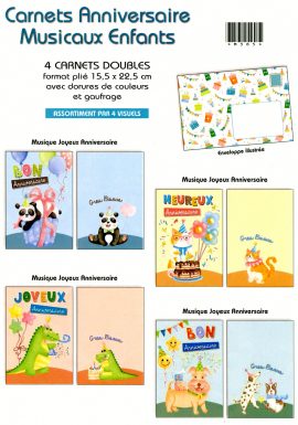 CARNET MUSICAL ENFANT musique « Joyeux Anniversaire »